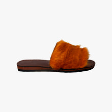 Charger l'image dans la galerie, Orange Fluffy Faux Fur Women’s Slide Sandals