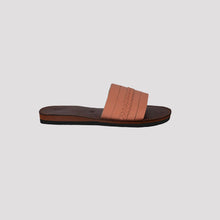 Charger l'image dans la galerie, Moroccan Peach Leather Slide Sandals with Braided Strap