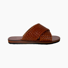 Charger l'image dans la galerie, Handmade Brown Textured Leather Sandals for Women