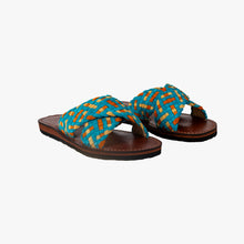 Load image into Gallery viewer, Moroccan Suede Crossed Woven Leather Sandals