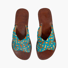 Load image into Gallery viewer, Moroccan Suede Crossed Woven Leather Sandals