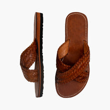 Charger l'image dans la galerie, Handwoven Moroccan Leather Crisscross Sandals