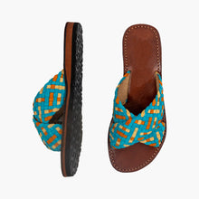 Load image into Gallery viewer, Moroccan Suede Crossed Woven Leather Sandals