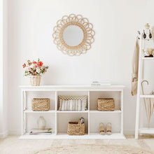 Load image into Gallery viewer, Moroccan Handmade Rattan Flower Mirror - Elegant and Whimsical Home Decor