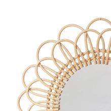 Load image into Gallery viewer, Moroccan Handmade Rattan Flower Mirror - Elegant and Whimsical Home Decor