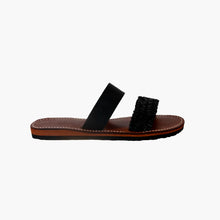 Load image into Gallery viewer, Moroccan Black Leather Sandals with braided Strap