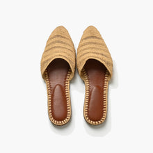 Load image into Gallery viewer, Handcrafted Natural Raffia Mule Slippers