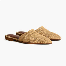 Load image into Gallery viewer, Handcrafted Natural Raffia Mule Slippers