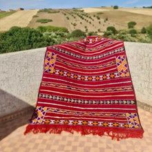 Load image into Gallery viewer, Berber Wool Rug “Pomegranate Burst”