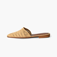Load image into Gallery viewer, Handcrafted Natural Raffia Mule Slippers