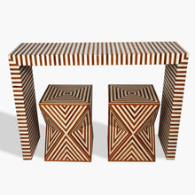 Load image into Gallery viewer, brown_and_white_console_table