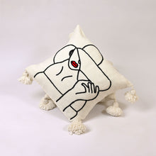 Load image into Gallery viewer, Decorative moroccan Woman pillow - Handmade Embroidered Moroccan