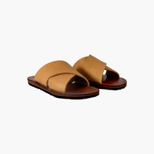 Carica l'immagine nel visualizzatore di Gallery, Sandali artigianali da uomo in pelle cuoio con fasce incrociate