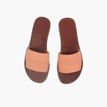 Load image into Gallery viewer, Handmade Blush Pink Braided Leather Slide Sandals for Women
