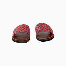Load image into Gallery viewer, Handmade Multicolor Woven Leather Slide Sandals for Women