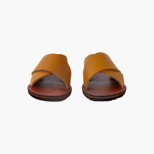 Carica l'immagine nel visualizzatore di Gallery, Sandali artigianali da uomo in pelle cuoio con fasce incrociate