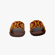 Load image into Gallery viewer, Moroccan Leather Sandals with Yellow And Red Zellij Design
