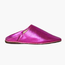 Load image into Gallery viewer, Metallic Leather Moroccan Belgha with Pointed Toe