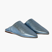 Load image into Gallery viewer, Metallic Leather Moroccan Belgha with Pointed Toe