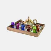 Load image into Gallery viewer, White wooden and Resin Serving Tray with Zellige-Style Design