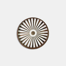 Charger l'image dans la galerie, White round Wood and Resin Serving Tray with Zellige-Style Design