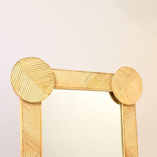 Load image into Gallery viewer, Handcrafted Rectangular Rattan Mirror - Moroccan Artistry, Natural Rattan Finish