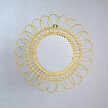 Load image into Gallery viewer, Moroccan Handmade Rattan Flower Mirror - Elegant and Whimsical Home Decor
