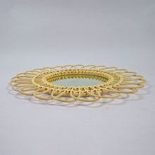 Load image into Gallery viewer, Moroccan Handmade Rattan Flower Mirror - Elegant and Whimsical Home Decor
