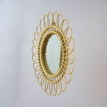 Load image into Gallery viewer, Moroccan Handmade Rattan Flower Mirror - Elegant and Whimsical Home Decor