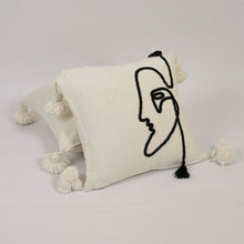 Load image into Gallery viewer, Small black lady pillow Handmade - Embroidered Moroccan