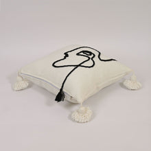 Load image into Gallery viewer, Small black lady pillow Handmade - Embroidered Moroccan