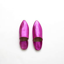 Carica l'immagine nel visualizzatore di Gallery, Pantofole artigianali da donna marocchine Belgha – Ballerine a punta in pelle