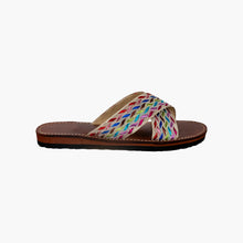 Load image into Gallery viewer, Moroccan Chevron Woven Leather Crisscross Sandal
