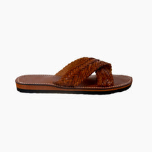 Load image into Gallery viewer, Handwoven Moroccan Leather Crisscross Sandals
