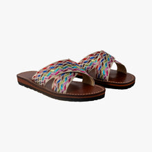 Load image into Gallery viewer, Moroccan Chevron Woven Leather Crisscross Sandal
