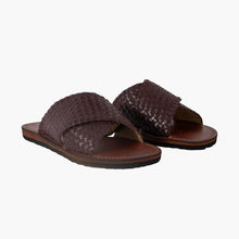 Load image into Gallery viewer, Handmade Dark Brown Textured Leather Sandals from for Women
