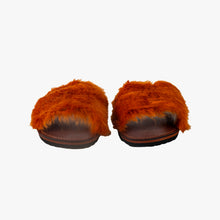 Load image into Gallery viewer, Orange Fluffy Faux Fur Women’s Slide Sandals
