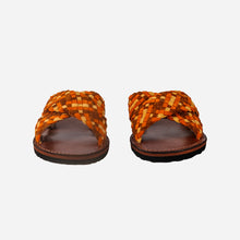 Load image into Gallery viewer, Moroccan Suede Crossed Woven Leather Sandals With Basketweave Design
