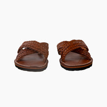 Load image into Gallery viewer, Handwoven Moroccan Leather Crisscross Sandals
