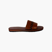 Charger l&#39;image dans la galerie, Handmade Brown Leather Braided Open-Toe Summer Slide Sandals
