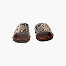 Load image into Gallery viewer, Handmade Snakeskin Textured Leather Slide Sandals
