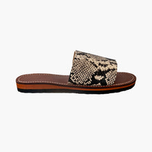Load image into Gallery viewer, Handmade Snakeskin Textured Leather Slide Sandals
