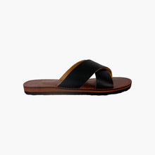 Load image into Gallery viewer, Moroccan Black Leather Cross Strap women Sandals
