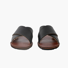 Load image into Gallery viewer, Moroccan Black Leather Cross Strap women Sandals
