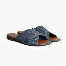 Load image into Gallery viewer, Handcrafted Raffia Slide Sandals

