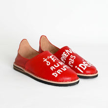 Load image into Gallery viewer, Women&#39;s Customizable Red Leather Moroccan Babouche
