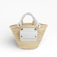 Carica l'immagine nel visualizzatore di Gallery, Elegant Handwoven Palm Leaf Market Tote Bag for Women with Eco-Leather Pocket
