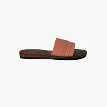 Load image into Gallery viewer, Handmade Blush Pink Braided Leather Slide Sandals for Women
