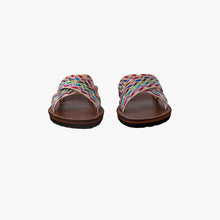 Load image into Gallery viewer, Handmade Multicolor Woven Crisscross Slide Sandals for Women
