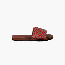 Load image into Gallery viewer, Handmade Multicolor Woven Leather Slide Sandals for Women
